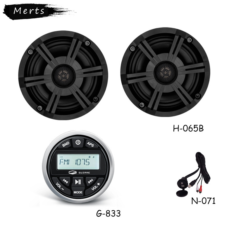Merts Marine Audio Radio Yacht Bluetooth Speaker Set Motorcycle USB Waterproof Car Mp3Spa