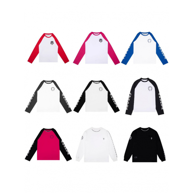 2025クロスボーダートレンディブランドクロウ初春新作ラウンドネック長袖サンスクリットプリント長袖Tシャツスポット卸売|undefined