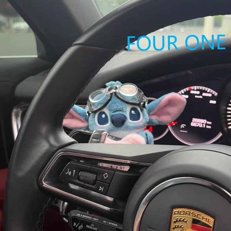 かわいいリロとスティッチパイロットステアリングライト装飾ギアハンドルペンダントぬいぐるみ車のハンドブレーキペンダント|undefined