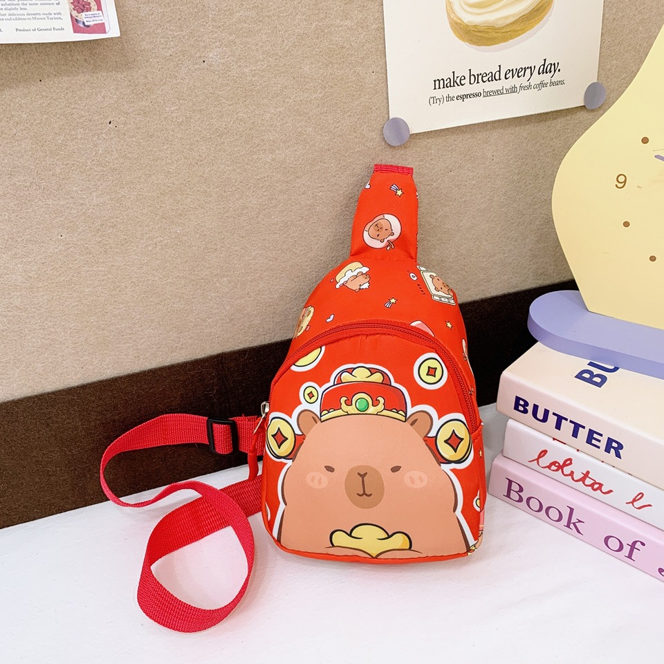 Caricatura lindo bolso de pecho para niños y niñas Capibara Dolphin Impresión mochila infantil 2025 nuevo bolso para niños