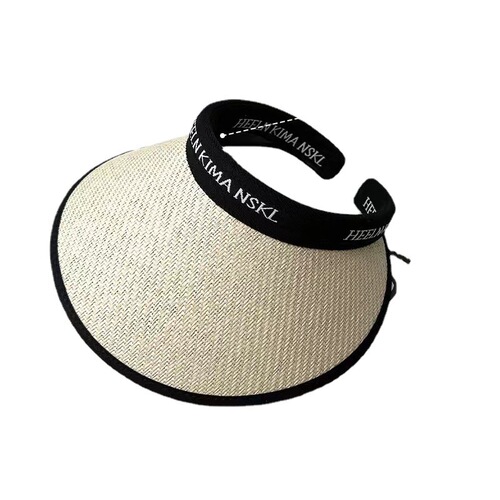 Summer women's vinyl UV anti-ultraviolet large-brim sun hat, straw empty top hat, Internet celebrity versatile sun protection hat