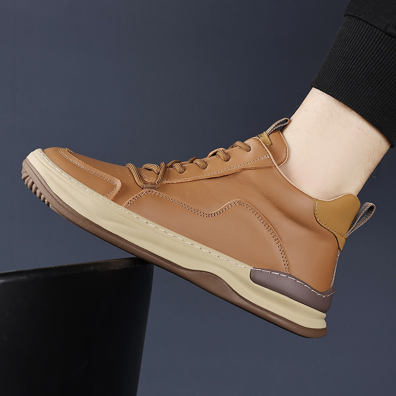 Zapatos de cuero para hombres de cuero de alta altura, zapatos casuales de cuero para hombres, diseño de nicho, zapatos de mango de moda, zapatos para hombres