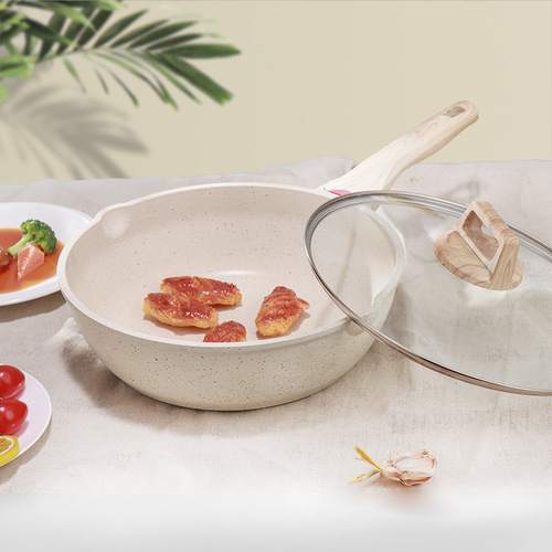 Aluminum Mafic Stone Non-stick Composite Bottom Multifunctional Household Wok Smokeless Pan Electric Stove Universal Flat Non-stick