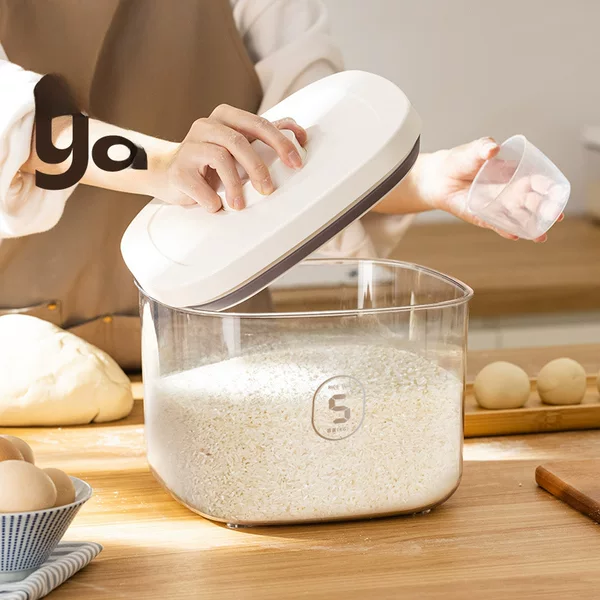Cross-Border Moisture-Proof Sealed 5kg Pack Rice Container Flour Storage Tank Storage Box Grain Storage Container Cat Food Container Miscellaneous Grain Rice Box