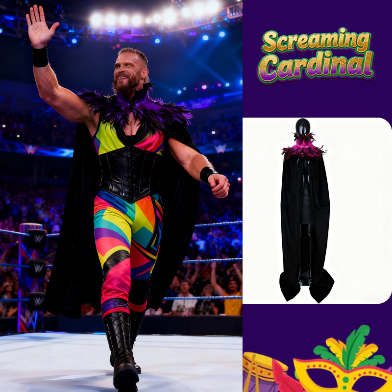 Amazon Carnaval Shalf Wrestler Capa Campeón Pluma False Collar Shower Halloween Ball TK