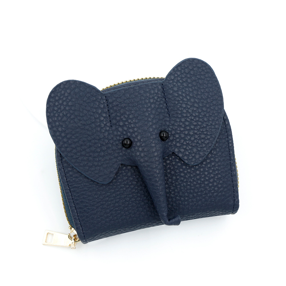Nuevo bolso de tarjeta de órgano transfronterizo japonés ins personalidad creativa pequeña billetera pequeña con cremallera de elefante múltiple tarjeta de identificación