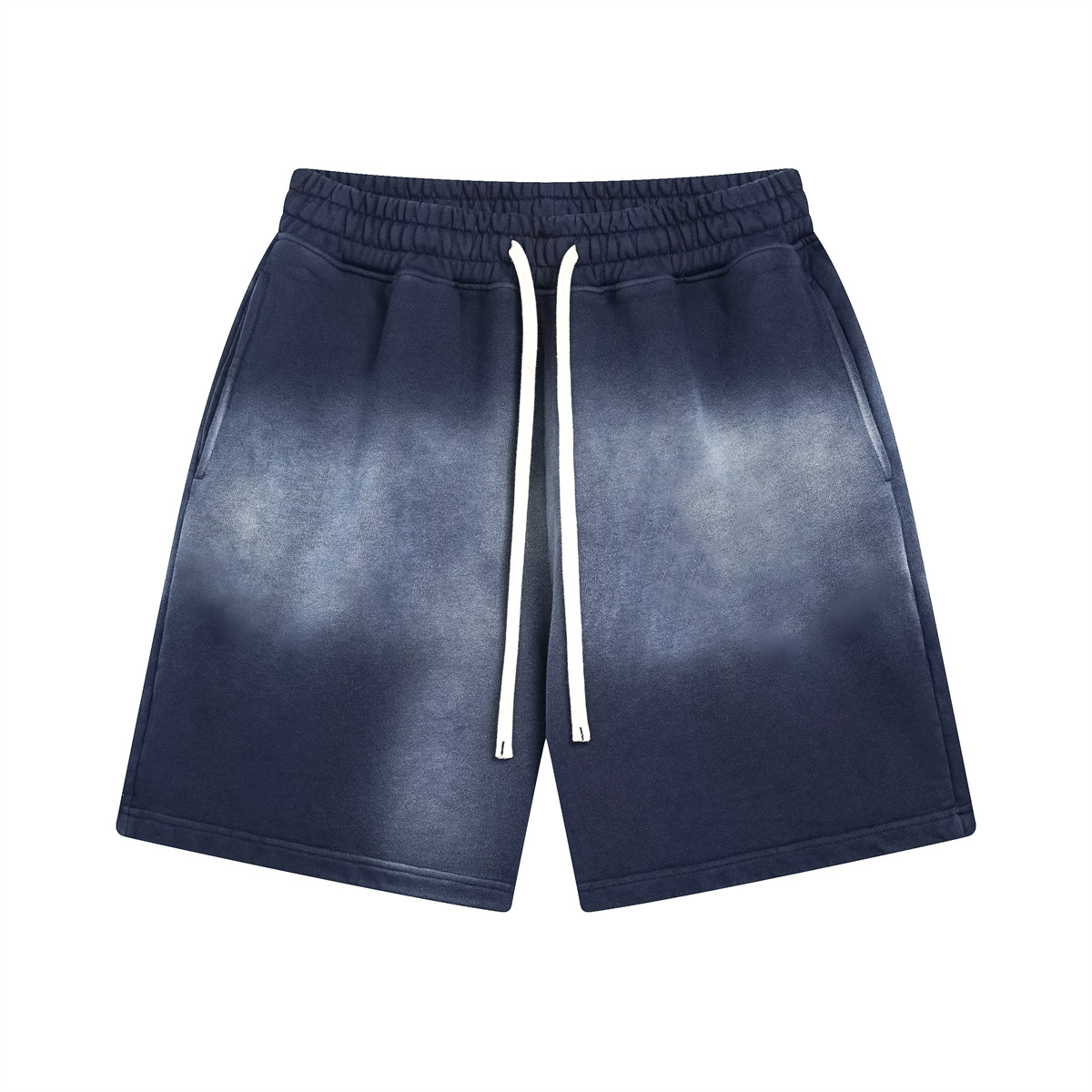 Chain tide hombre verano 2026 marca de lavado transfronteriza hombre manga corta teñido por pulverización pantalones cortos retrógrados hombre manga corta set