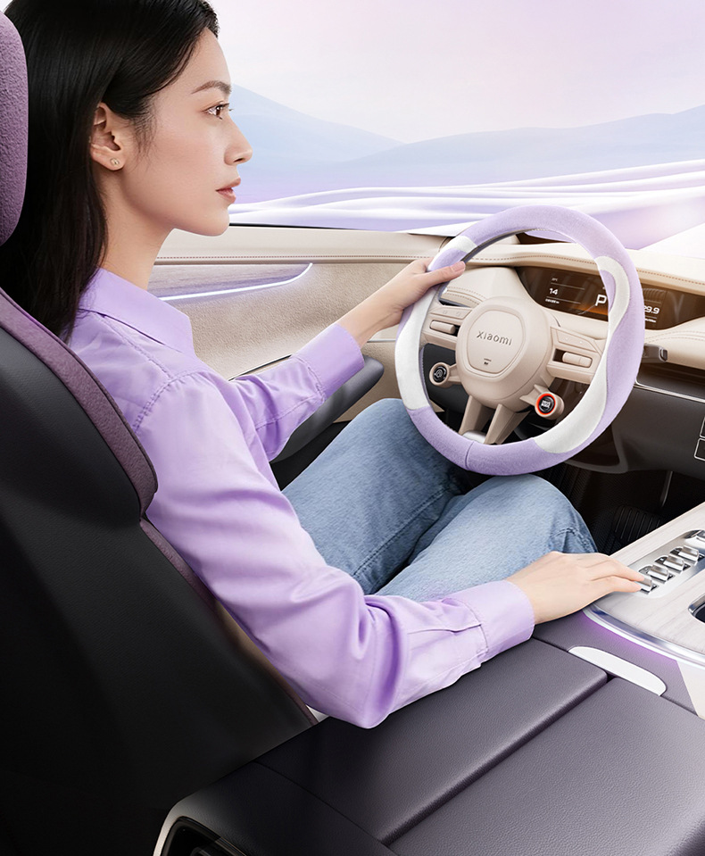 Universal steering wheel cover for all seasons, wear-resistant, non-slip, breathable, versatile round steering wheel cover