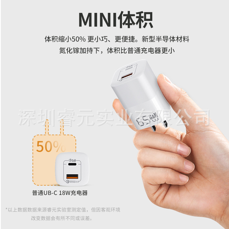 Spot 65W cargador de nitruro de galio PD cargador de carga rápida para Huawei Apple 16 cargador de computadora para teléfono móvil