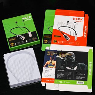 New Necked Headset Neutral Universal Packaging Sports Bluetooth Headset Necked Packaging Box in stock Wholesale