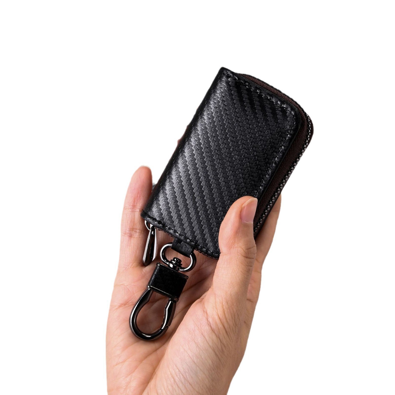 新款韩版商务碳纤维纹汽车钥匙保护套车载拉链时尚保护套通用