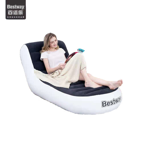 Bestway Inflatable Sofa Lounge Chair Tatami Sofa Single Recliner Outdoor Air Mattress Inflatable Bed