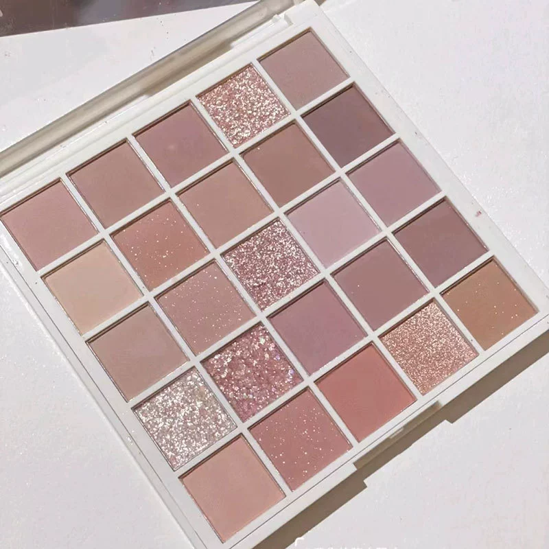 Eyeshadow palette Capel 25, 25 shades, pearly & matte earthy low‑saturation cool tones