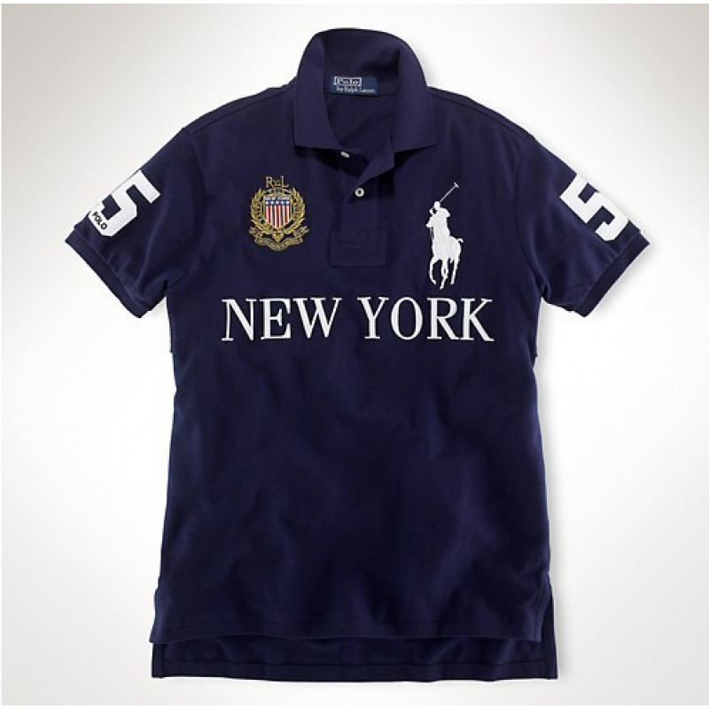 Polo Ralph Lauren Shirt New York Big Pony Crest Navy
