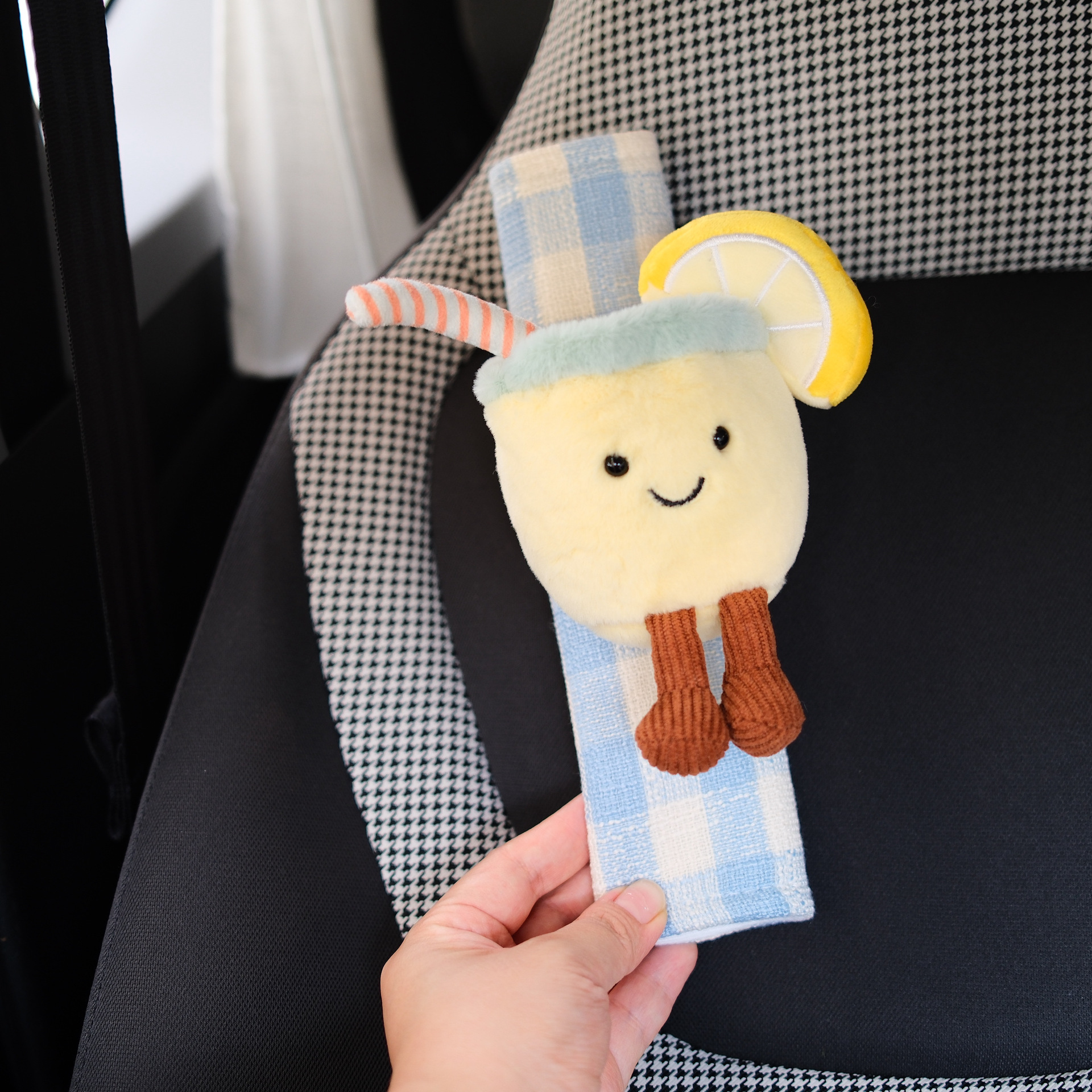 Fun Aruba Jc Same Style Lemon Soda Coconut Car Seat Belt Shoulder Cover Cute New Car Gift