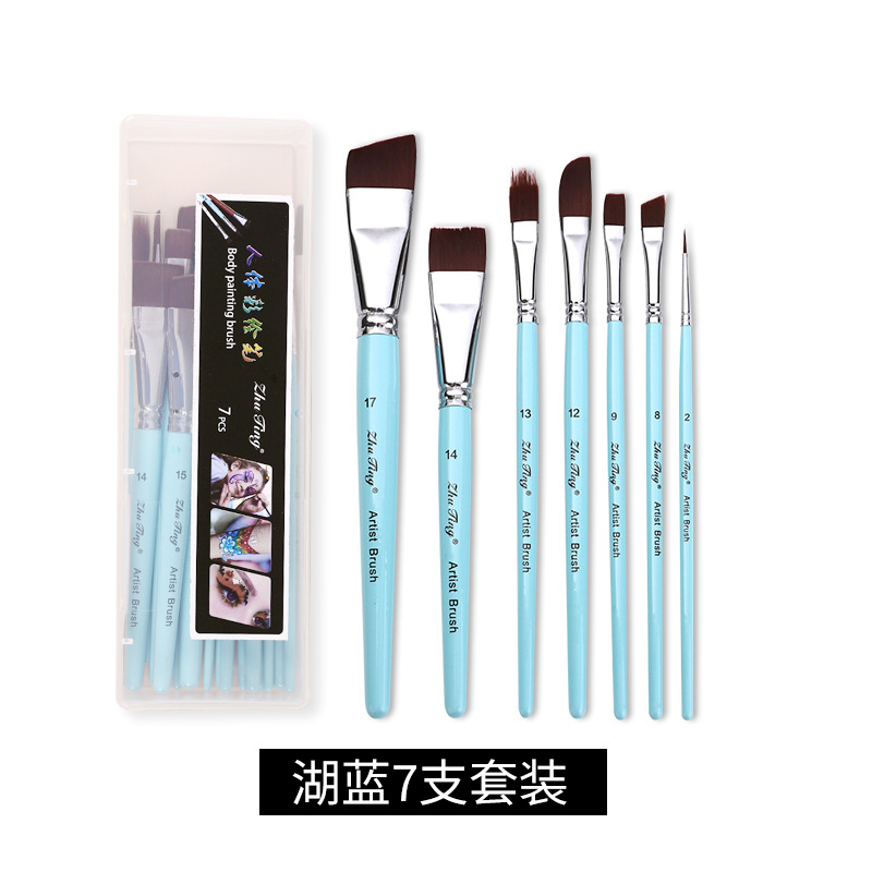 Cepillo especial para pintura facial, pincel, juego de 17 bolígrafos de gancho, bolígrafos en relieve, cepillos de fila, picos planos, picos oblicuos, pétalos