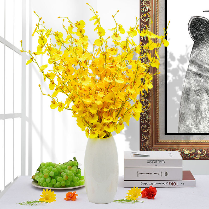 5叉跳舞蘭INS仿真花束假花批發絹花束家居客廳餐桌電視櫃裝飾擺件