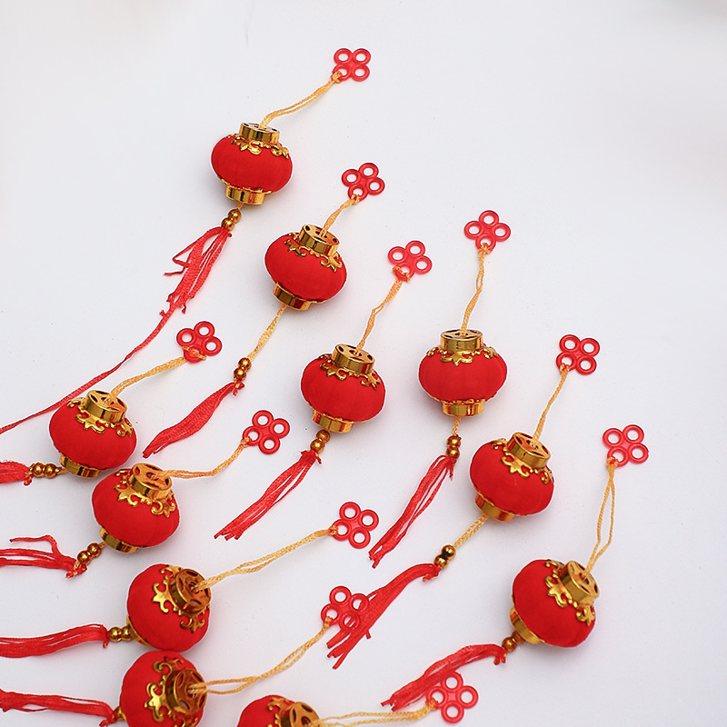 Fiesta de Año Nuevo Colgante Bolsa de bendición decoración Linterna Roja Liuzhou Boat Colgante Accesorios de caja de flores de oro Decoración