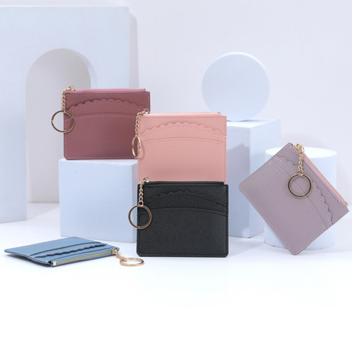 2024 Factory direct sales Korean version of the new cross-border multi-card slot zipper card bag ID bag coin purse PU customized LOGO