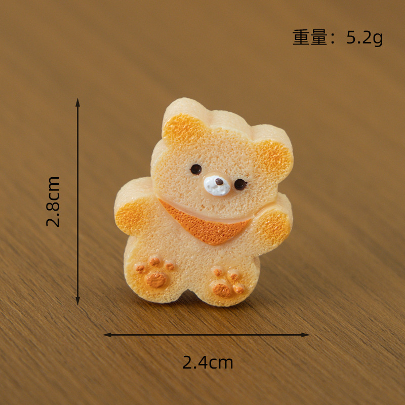 新しいマイクロ風景クマビスケットホーム食品とおもちゃの装飾品デスクトップクマ樹脂工芸品小さな装飾品|undefined