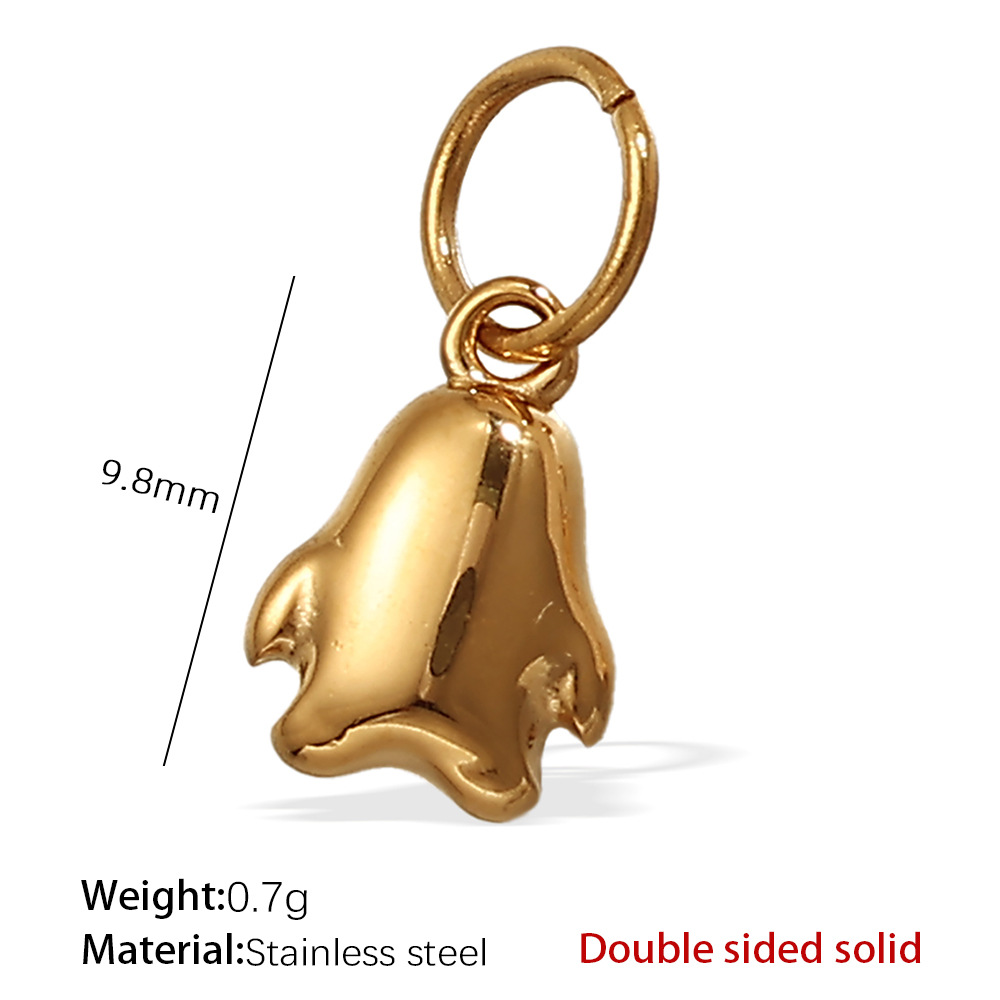 Accesorios de joyería transfronterizos europeos y americanos colgante tridimensional de simulación colgante en forma de corazón de pingüino cereza colgante de collar casero de bricolaje