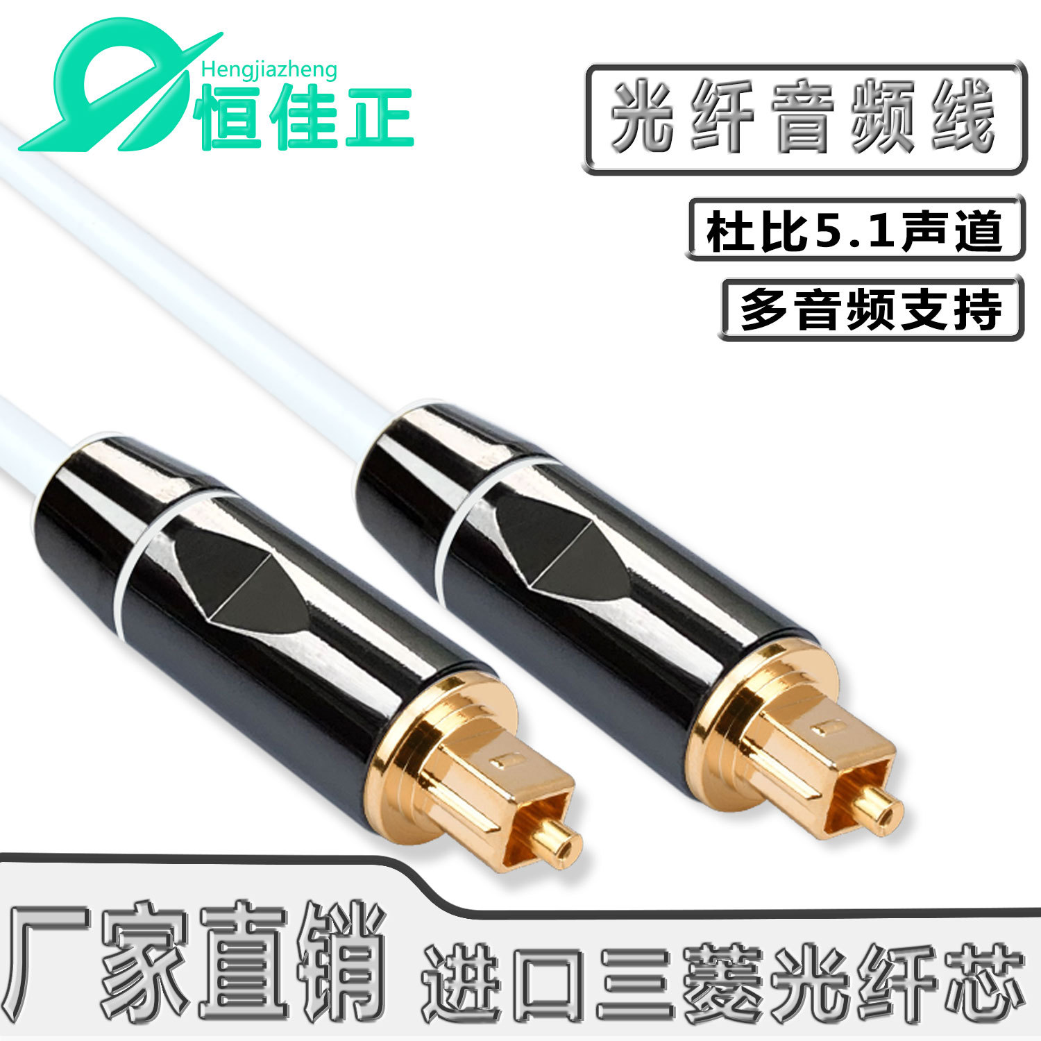 1.2m Audio Optical Fiber Cable Projector Audio Square Port Amplifier Dvd Speaker Cable 5.1 Channel Tv Cable Gold-Plated