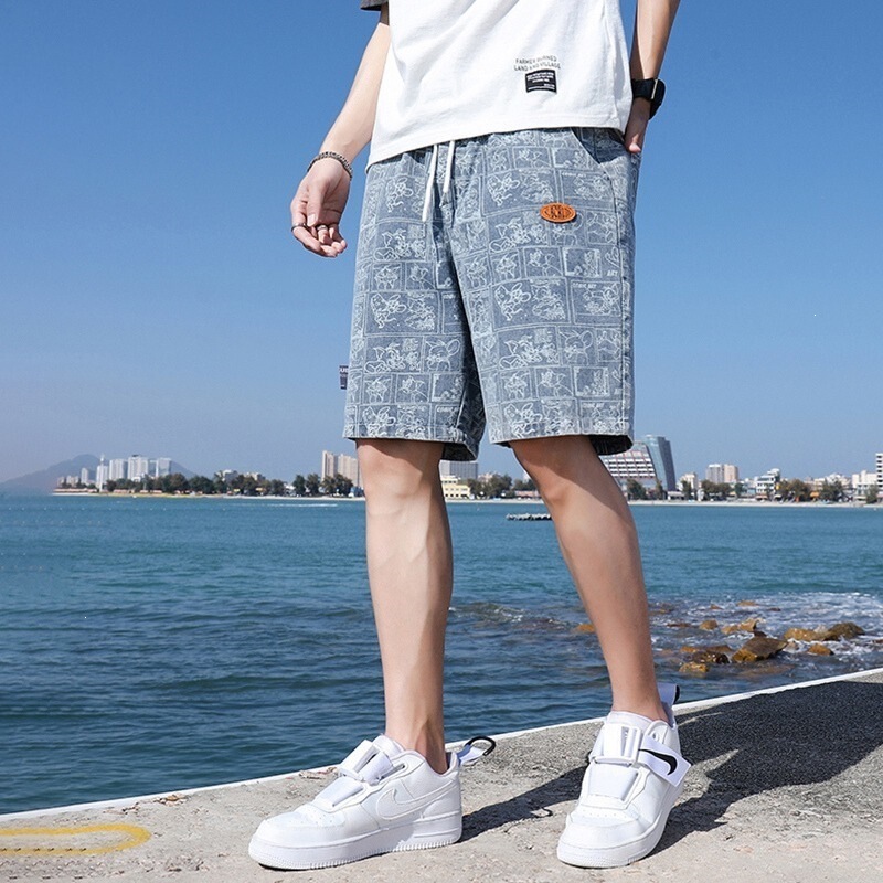 Summer Thin Denim Shorts for Men, Korean Style Trendy Brand Men's American-Style Ice Silk Shorts Summer Thin Denim Shorts for Men, Korean Style Trendy Brand Men's American-Style Ice Silk Shorts