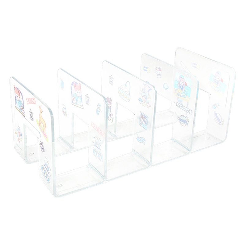 4-Columna 3-columna ins alto-aspecto creativo transparente multi-capa libro soporte de estudiante escritorio libro caja de almacenamiento artefacto libro