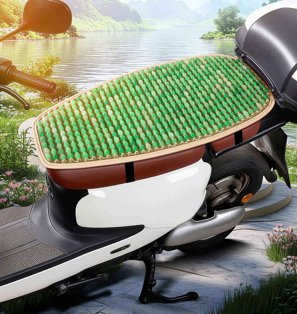 Electric Vehicle Resin Jade Sun Protection Mat Waterproof Heat Insulation Rainproof Seat Cushion Scooter Motorcycle Summer Sun Protection Seat Cushion