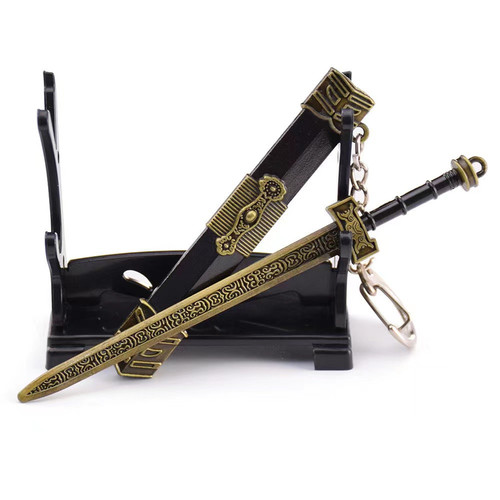 Sword small mini ancient famous sword Qin Shihuang Yue Wang sword Ruyi sword Han sword with scabbard weapon model pendant toy