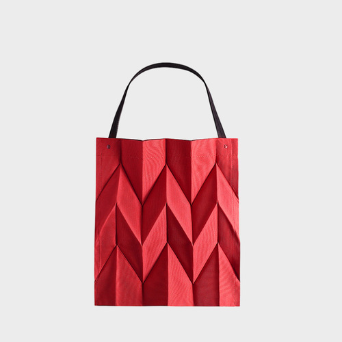 2024 Cross-border exclusive canvas single-shoulder hand-held tote bag geometric rhombus bag convenient foldable storage purchase