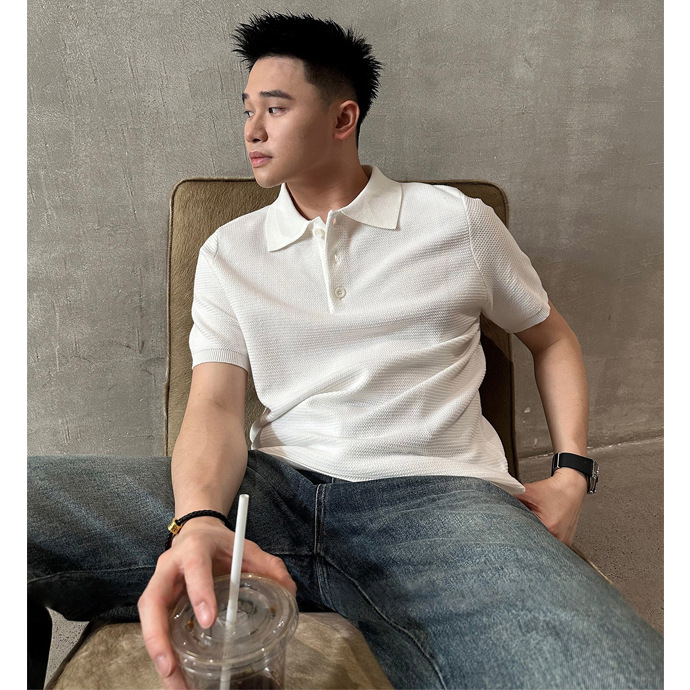 Polo camiseta de punto camiseta de manga corta hombre paul viejo dinero estilo de negocios camiseta de hielo de verano fábrica transfronteriza al por mayor