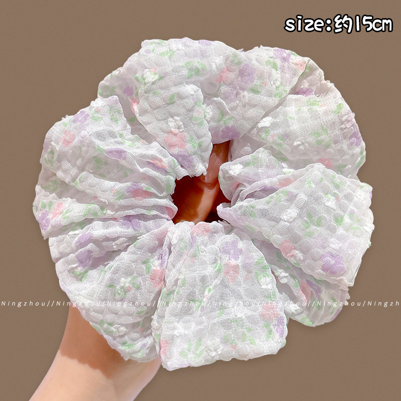 Nuevo scrunchie de encaje multicapa 2026 para mujer, lazo para el pelo de alta gama, accesorio suave para el cabello estilo coreano.