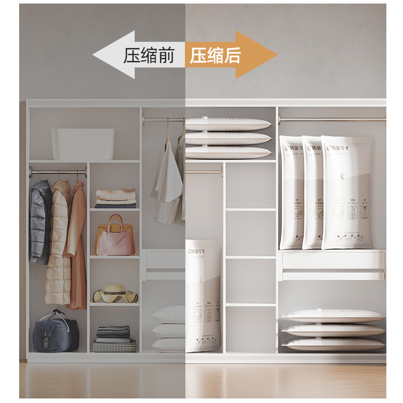 Bolsa de compresión al vacío para ropa, edredón, bolsa de almacenamiento gruesa para mudanzas, ropa, chaqueta de plumón, bolsa de almacenamiento grande para el hogar, venta al por mayor