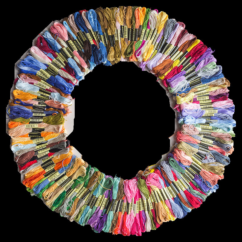 メーカー卸売り十字刺繍糸8メートル6株10/12/24/50/100/447色ポリエステル刺繍糸刺繍糸|undefined