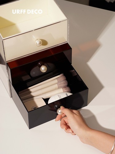 Pearl drawer box desktop acrylic storage dustproof exquisite jewelry lipstick cosmetics