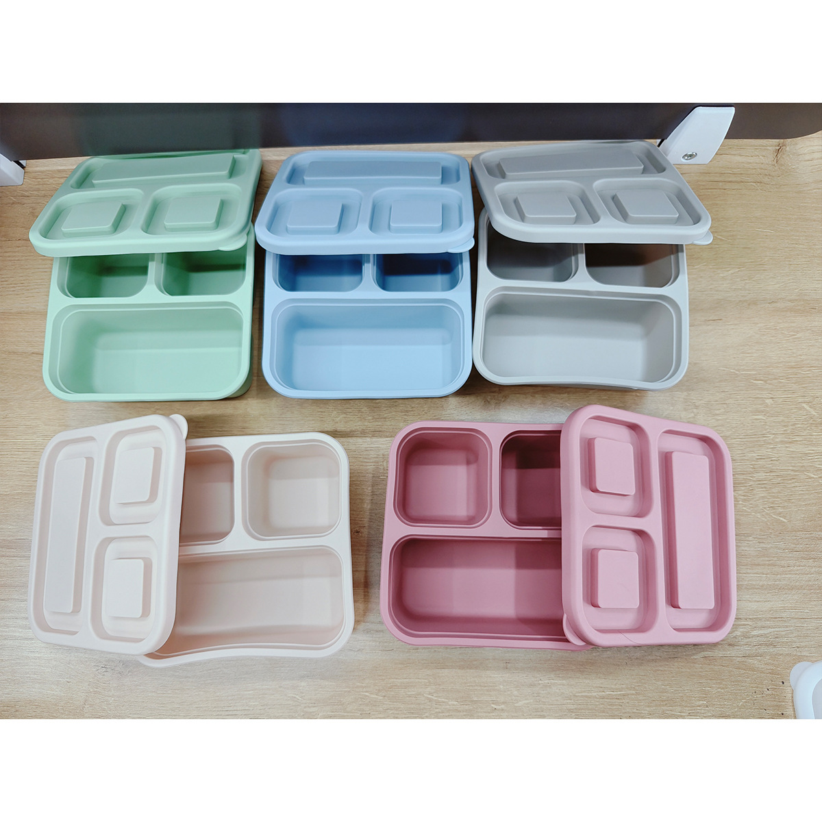 Nuevo producto Caja de conservación fresca de silicona Alimentos Frutas y verduras Conservación fresca Redondo Cuadrado Cuadrado Picnic Microondas Arroz Bento