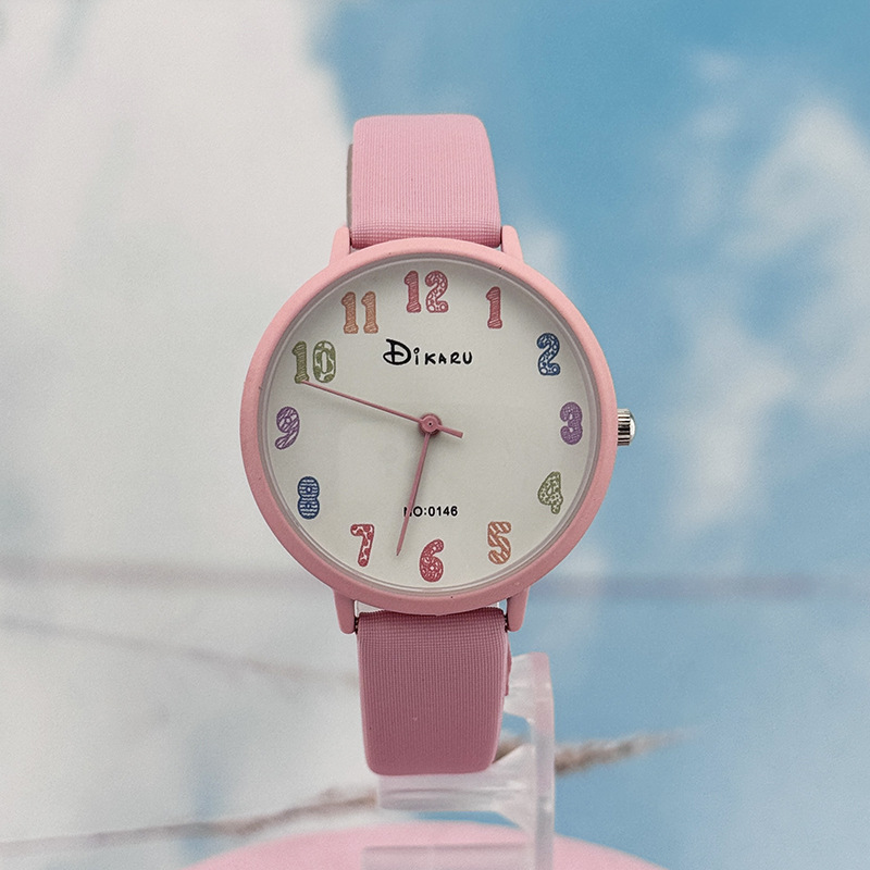Student Simple Large Dial Personality Trendy Youthful Girly Korean Style Fashion Soft Belt Watch