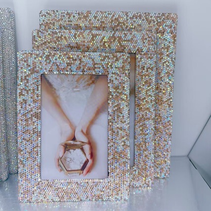 Cross-Border Portable Luxury Diamond-Encrusted Photo Frame