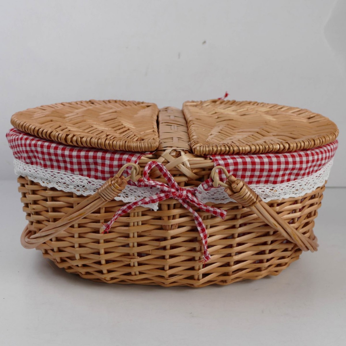 Cestas de picnic de sauce tejidas a mano Cestas de mangas de verduras de mano Cestas de regalo de mano Cestas de almacenamiento Cestas de huevos tejidas de caña