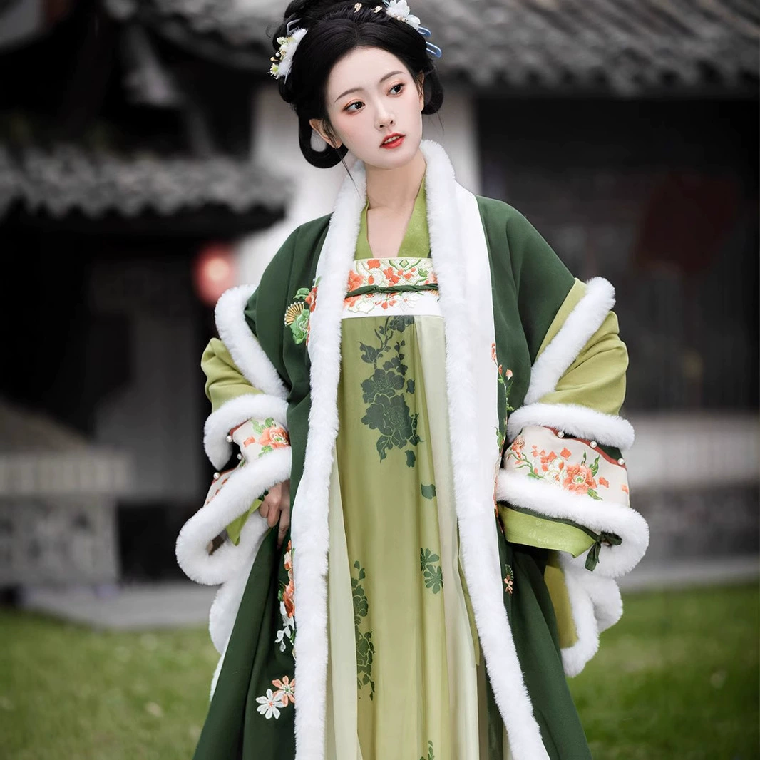 Оригинальный Hanfu женский танский зимний бархат толстый