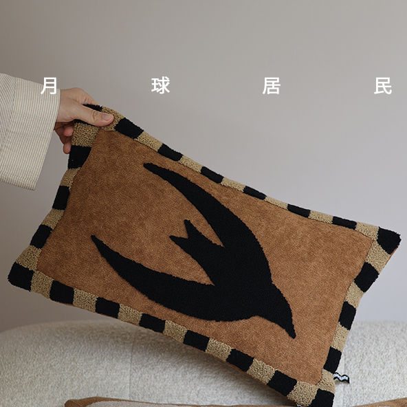新型小美満夜間動物園猫重工タオル刺繍腰枕方枕抱き枕クッションソファー中古