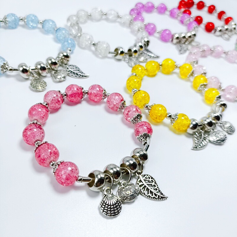 Pandora Bracelet Ethnic Style Imitation Crystal Bead Bracelet Pandora Women's Alloy Pendant Bracelet Cross-Border Hot Sale