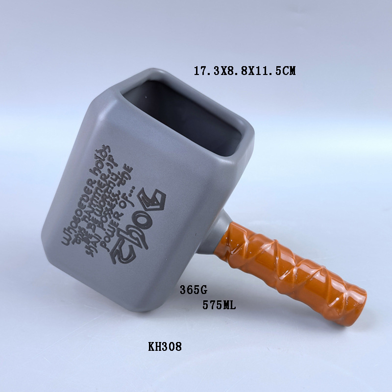 Taza con forma de martillo tridimensional 3D Vengadores Copa de cerámica Hammer Alianza de animación creativa Copa Thor