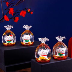 卡通財貓福袋新年禮物龍年禮品 創意入油液體油滴筆插解壓流沙瓶