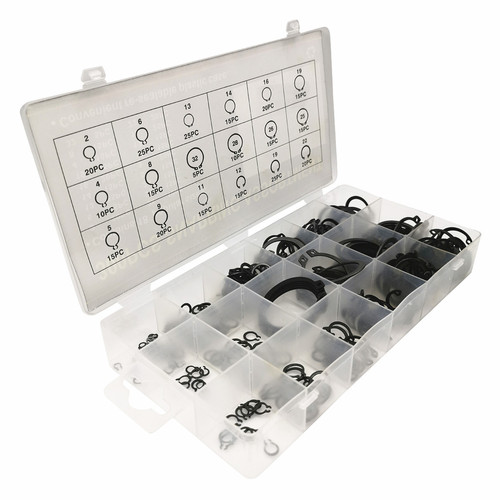 300PC circlip open retaining ring 2-20 hardened C-shaft hole with open outer clip inner buckle circlip set