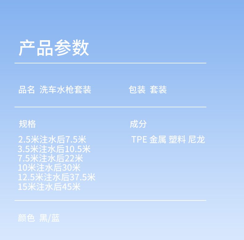 High-Pressure Car Wash Water Gun Hose for Washing Cars, Household Tap Water Telescopic Soft Hose, Durable Cleaning Tool for Cars