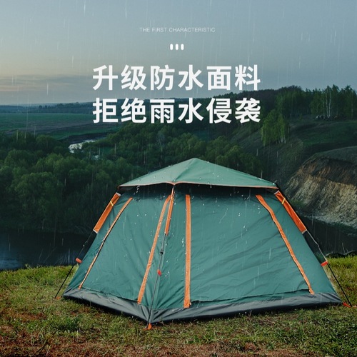 Fully Automatic Tent Outdoor Double Layer Beach Camping Four-Season Tent Windproof and Waterproof 3-4 Person Portable Camping Tent