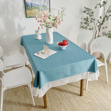 法式桌布防水防油免洗北欧ins风棉麻餐桌布长方形纯白色茶几台布