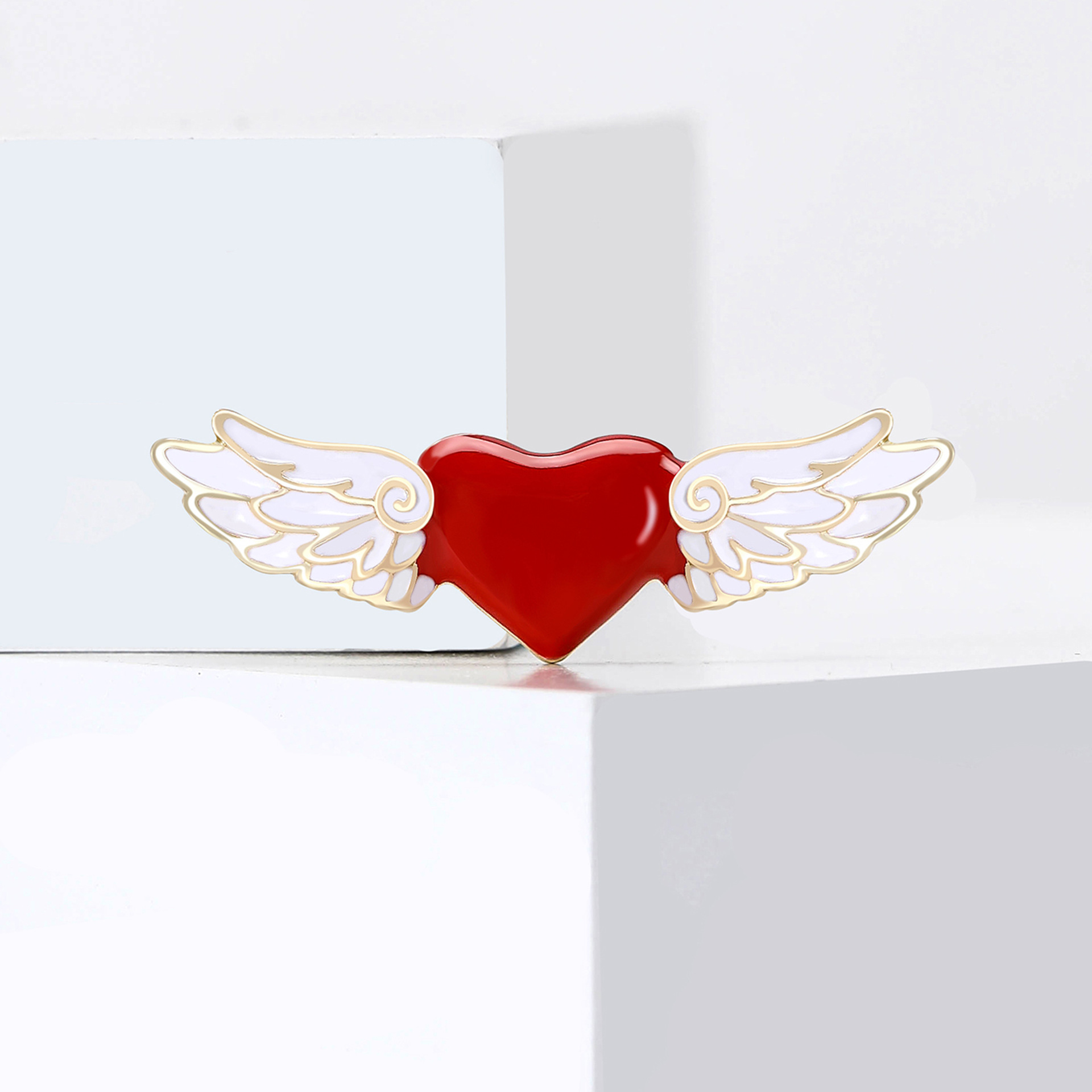 New creative alloy enamel angel wings love brooch simple fashion ladies dress corsage jewelry pins